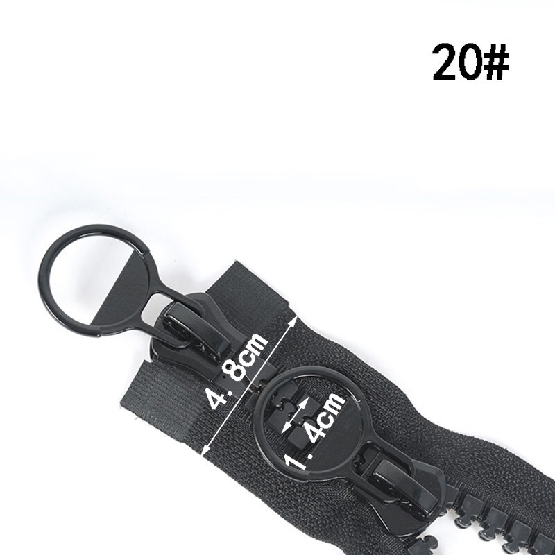 Fermeture éclair en résine noire à Double ouverture, 75/80/85/90/100/120/150cm, pour vêtements, manteau de couture, tente, grande taille