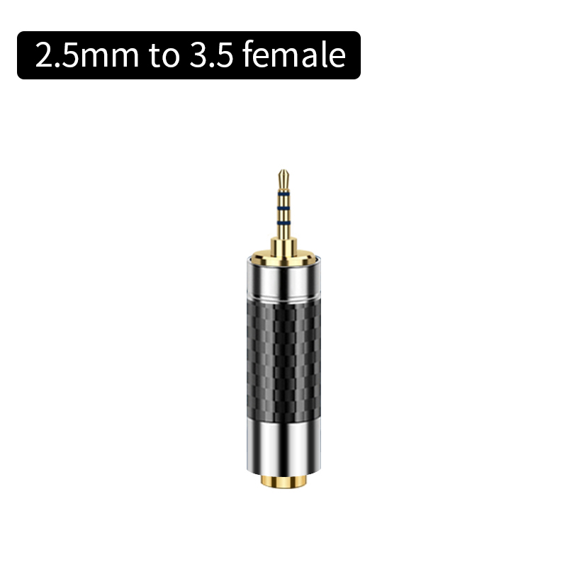 Vergulde hoofdtelefoonaansluiting 2,5 mm 3,5 mm 4,4 mm conversie Audio-adapter Stereo stekker Koolstofvezel audioconnector: YELLOW