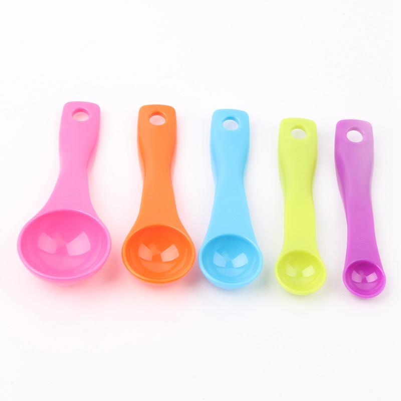5PCS Colorful Small Measuring Spoon Stackable Plastic Accurate Measure Scoop Measure Teaspoon Mini Coffee Sugar Scoop