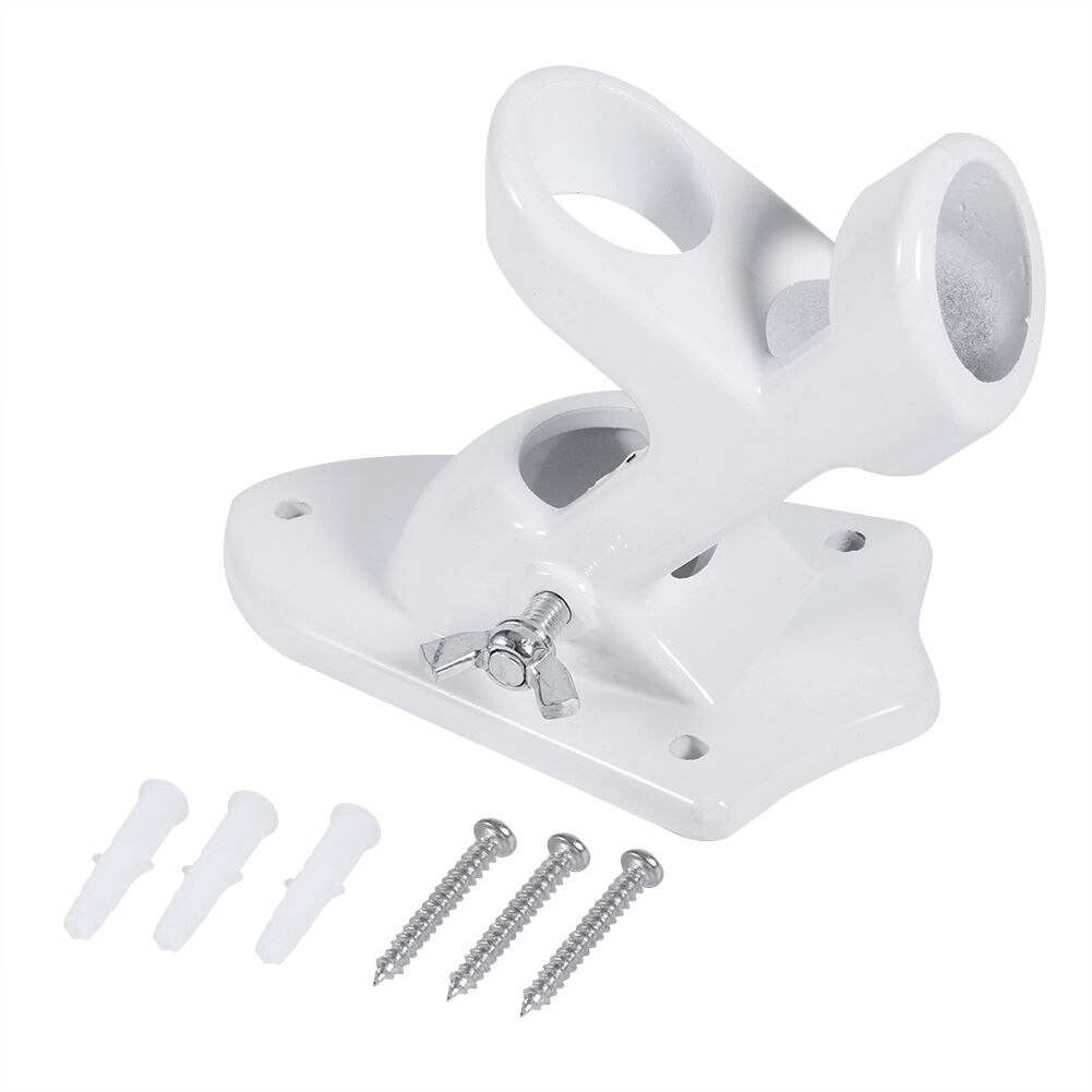 ! Flag Pole Holder Outdoor Aluminum alloy wall flagpole bracket Mount 2 Positions- white