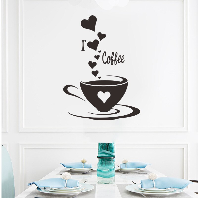 Autocollants de café en vinyle, citation d'art Mural, décoration de Restaurant, de cuisine, de boutique, autocollants muraux amovibles, décor de maison: 17