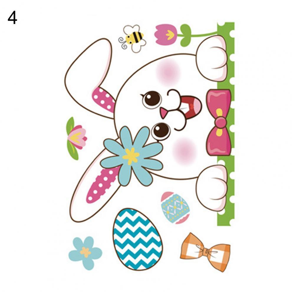 Happy Easter Window Stickers Bunny Easter Window Clings Decorations for Home Decals: 4