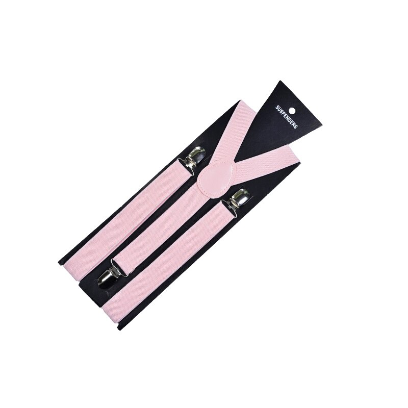 Bretelle regolabili per camicie pantaloni Jeans bretelle a Clip elastico tinta unita y-back sospensione Slim uomo adulto bretelle Unisex: Colore rosa