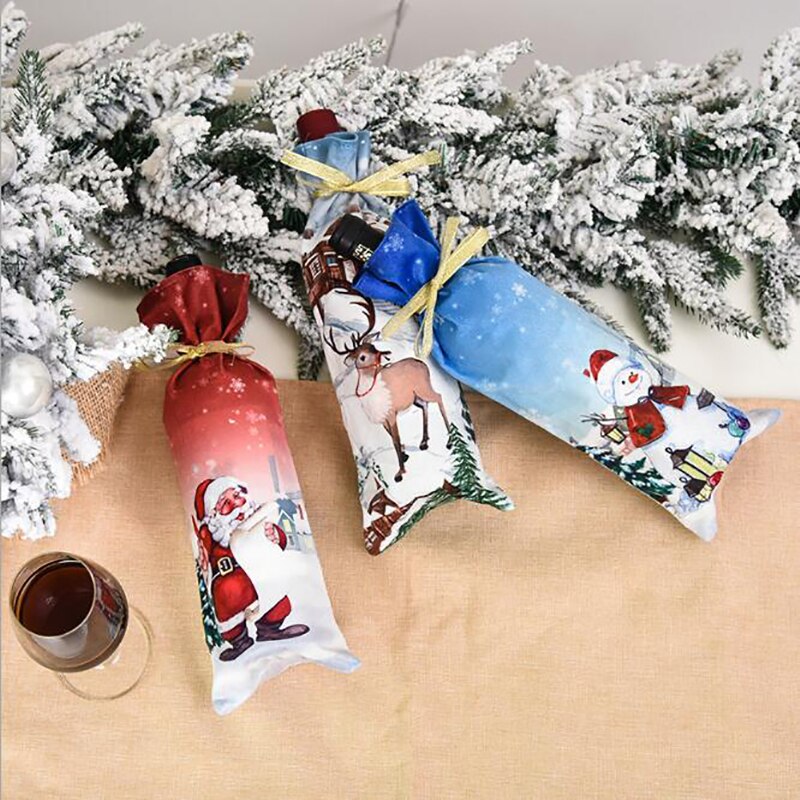 Wine Bottle Decoration Bag Christmas Decoration Old Man Doll Wine Bottle Cover Christmas Decorations Santa Claus