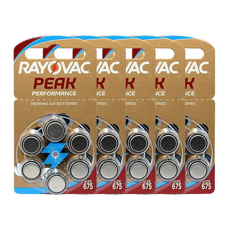 Rayovac Piek-Zink-lucht Batterijen Voor Gehoorapparaten, Batterij A675, 675A, ZA675, 675 PR44 En S675, 60 Stuks