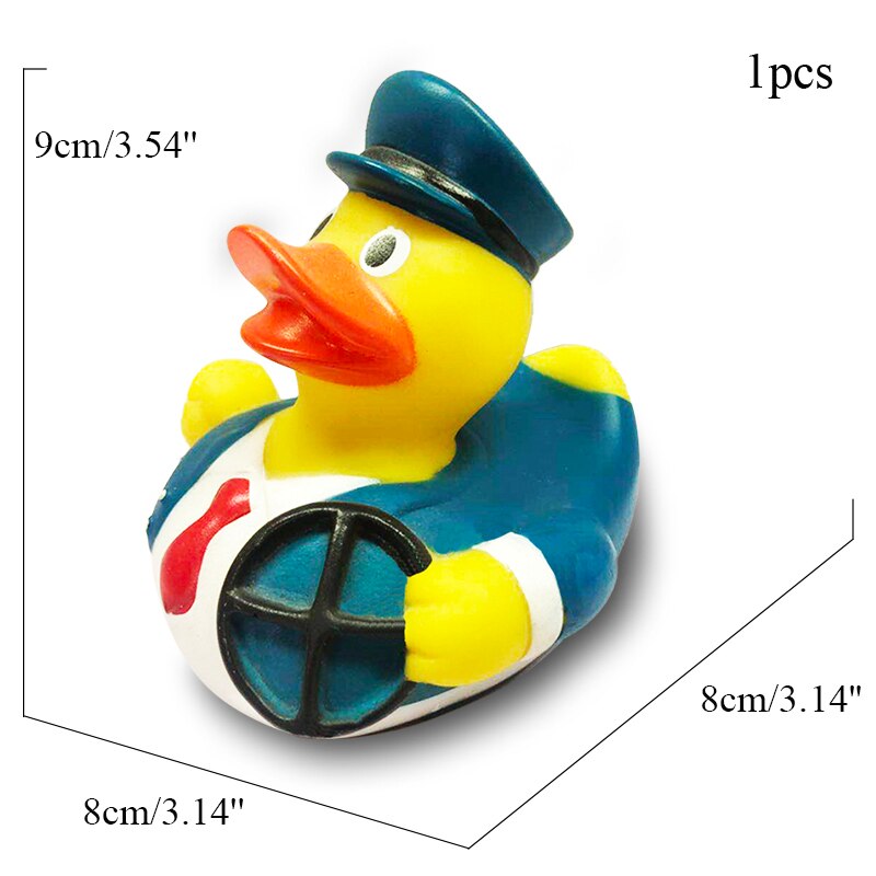 ESALINK Rubber Duck Style Spoof Duck Red Hockey Rhubarb Duck Black Hat Toy Duck Children Toy Duck: YN147-1pcs