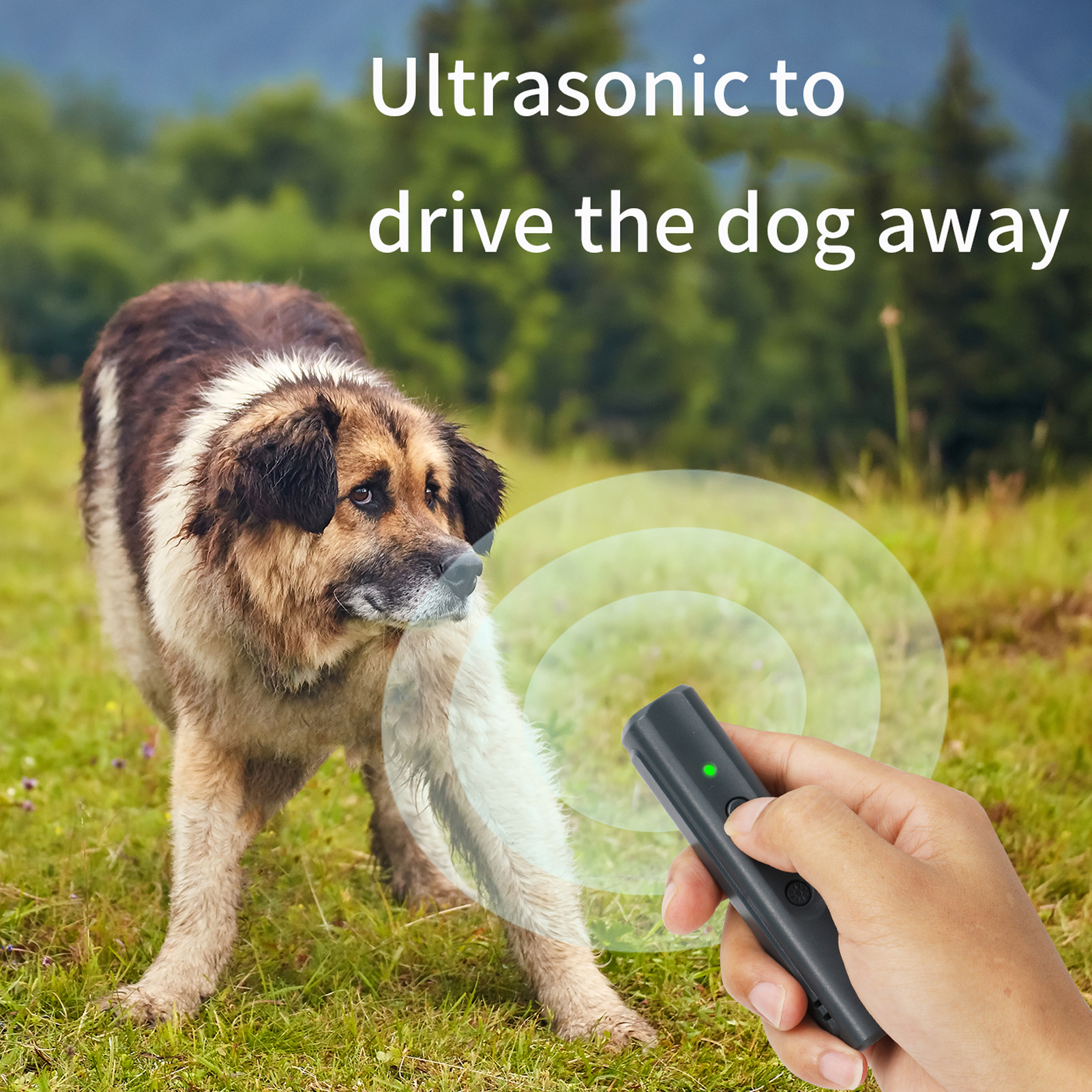 Ultraschall-Hundevertreiber, USB wiederaufladbar, Hundeantriebsgerät, tragbarer Hundetrainer, Anti-Glocke-Gerät mit LED-Anzeige, Trageband