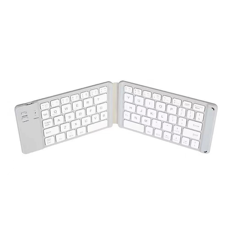 Wireless Folding Keyboard Bluetooth Keyboard With Touchpad For Windows, Android, IOS,Phone,Multi-Function Button Mini Keyboard: 018-White