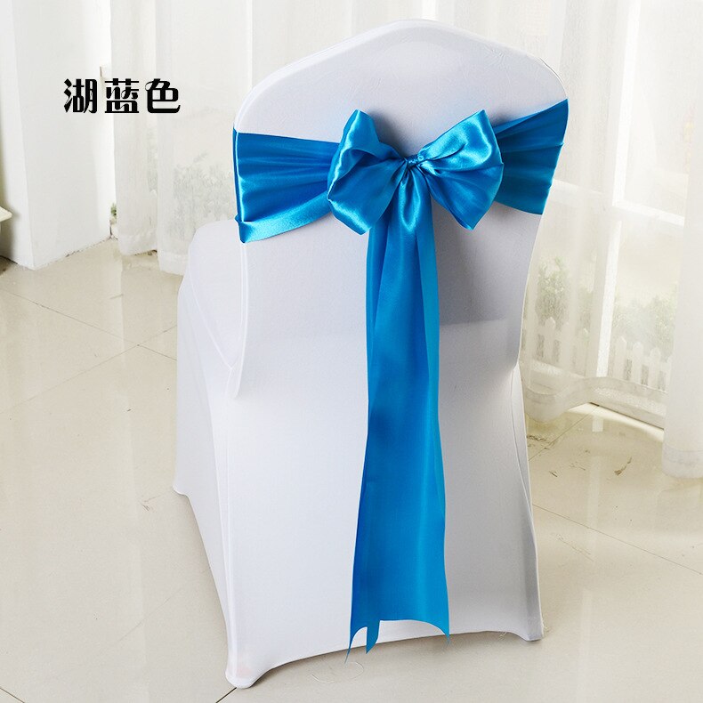 Elegante Stuhl Schärpen Cadeiras Feier Licht Zeremonie Hotel Bogen Noeud Chaise Mariage Krawatten: Schleife See Blau