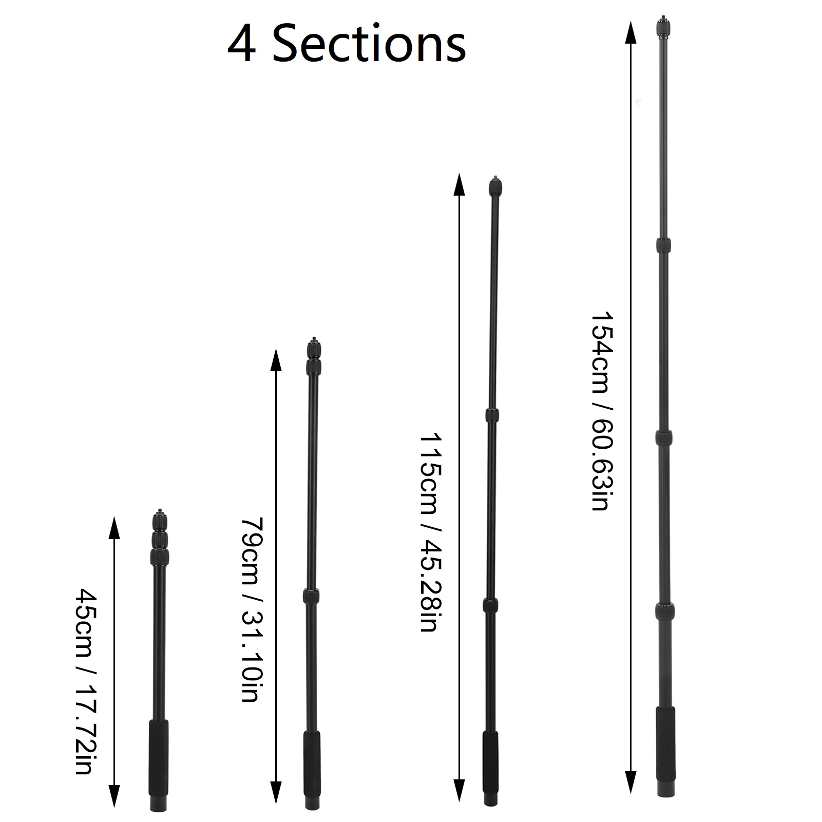 Mic Boom Arm Portable Soft Foam Handle Aluminium Alloy Microphone Stand Holder Boompole Mic Extension Arm with 1/4" Interface