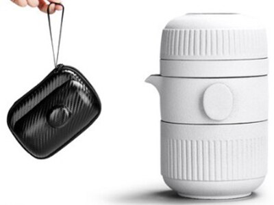 Anti-skoldning te sæt keramik tekop udendørs bærbar tekande tekop te hurtig kop til caming bilrejser: Tesæt -5