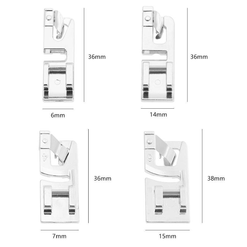 4pcs Sewing Foot Presser Multi-function Household Sewing Machine Rolled Hem Foot Presser Stitch Accessory Household Sewing Kit