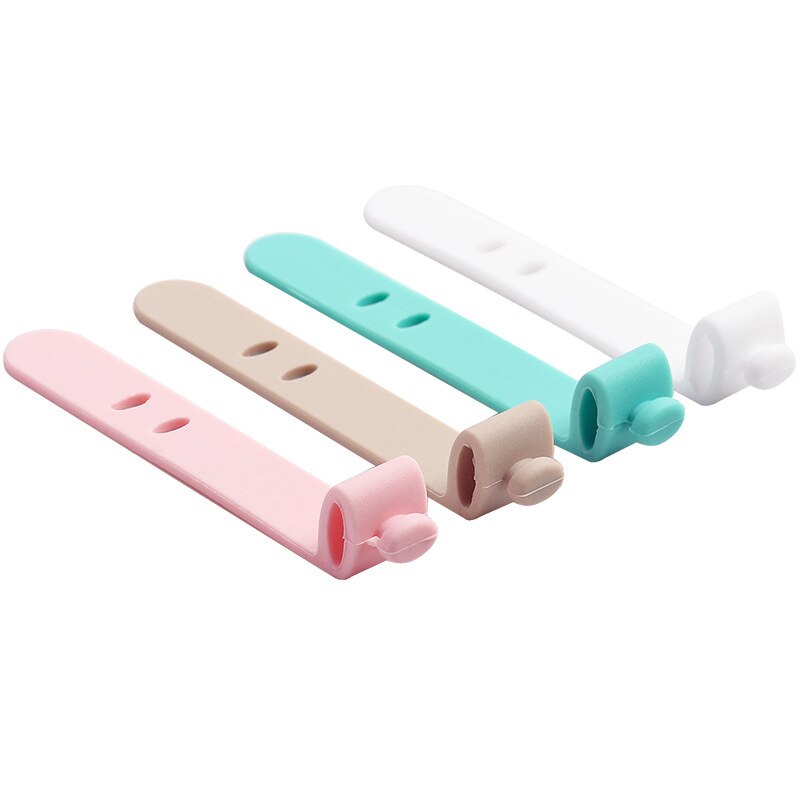 4 pçs alça de silicone gancho loop cabo dobadoura fone de ouvido cabo organizador cabo gravata anti-lost armazenamento fone de ouvido acessórios