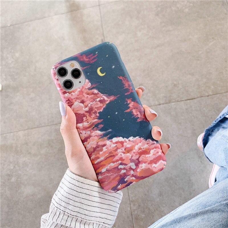 Cielo stellato Nube Paesaggio Cassa Del Telefono Per il iPhone 11 Pro Max XS Max XR X 6 6s 7 8 più Utral Sottile Pieno Dura del PC di Plastica Della Copertura Posteriore