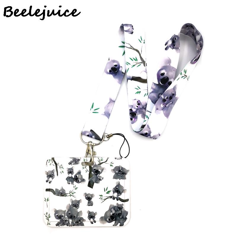 Porte-clés en forme de Koala, joli collier Horizontal, Animal mignon, sangle de cou, lanière, porte-badge