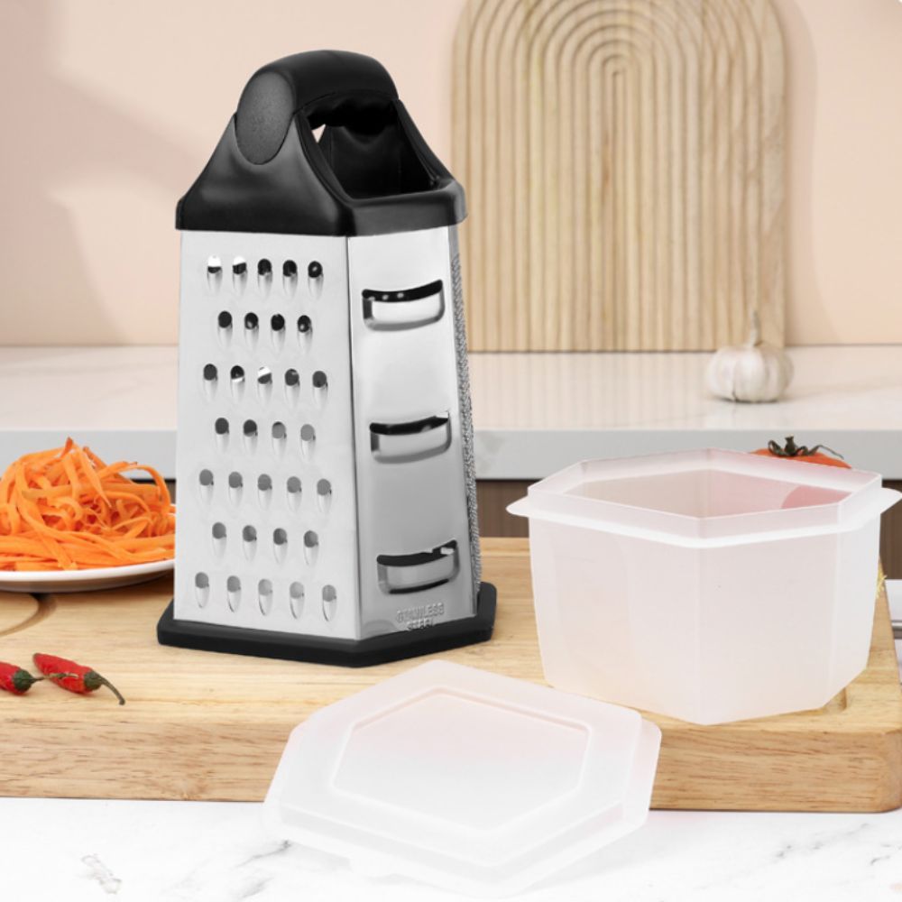 6 Sides Multifunctional Vegetable Grater Stainless Steel Labor-saving Vegetable Slicer with Storage Box Manual