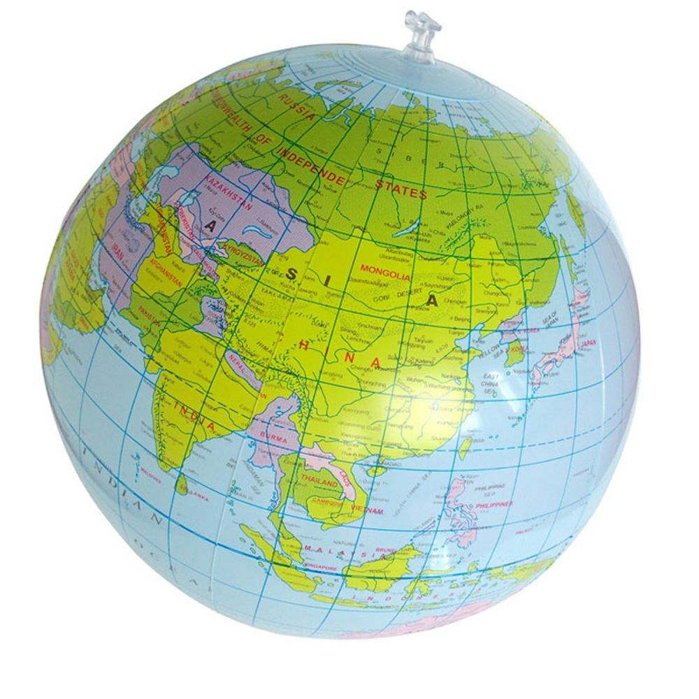 40CM Opblaasbare Wereldbol Leren Onderwijs Geografie Speelgoed PVC Kaart Ballon Strand Bal Kinderen Speelgoed Opblazen Opblaasbare Globe speelgoed