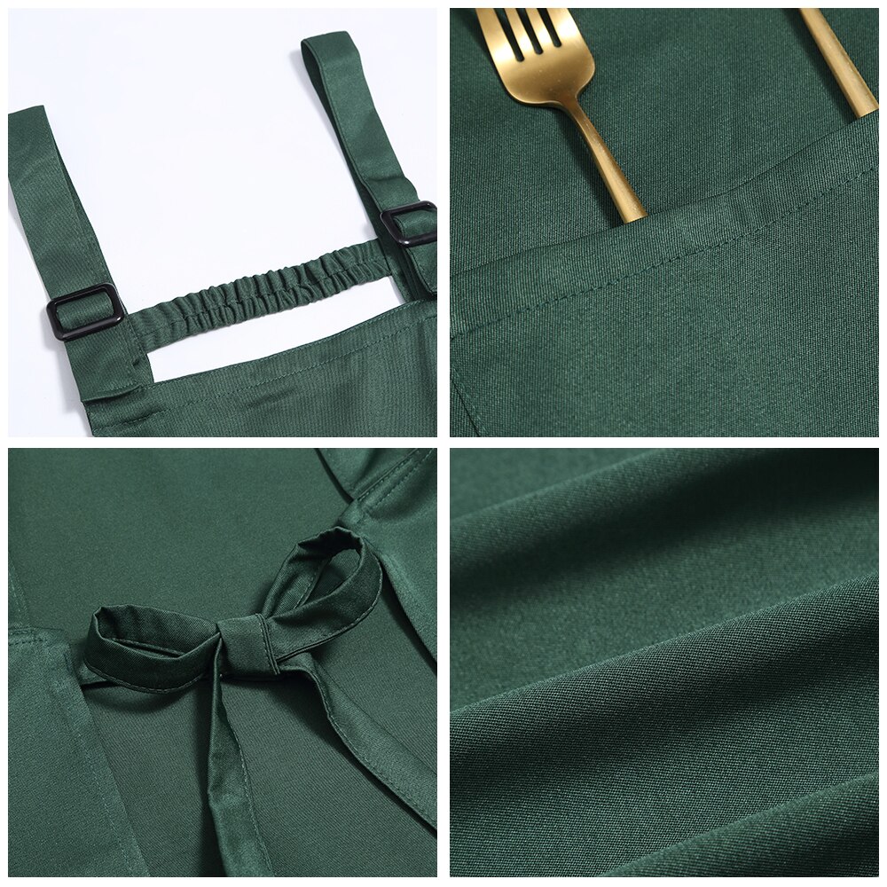 Unisex Adjustable H-shaped Back Elastic Band Chef Apron Canteen Hotel Cafe Bakery Barber Shop Florist Apron Uniform Waterproof