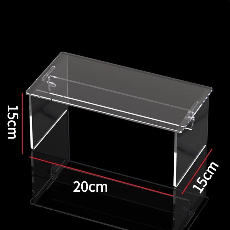 Acrylic Storage Rack Desktop U-shaped Display Rack Cabinet Transparent Height Increasing Rack Baffle Wardrobe Layered Partition: Chocolate