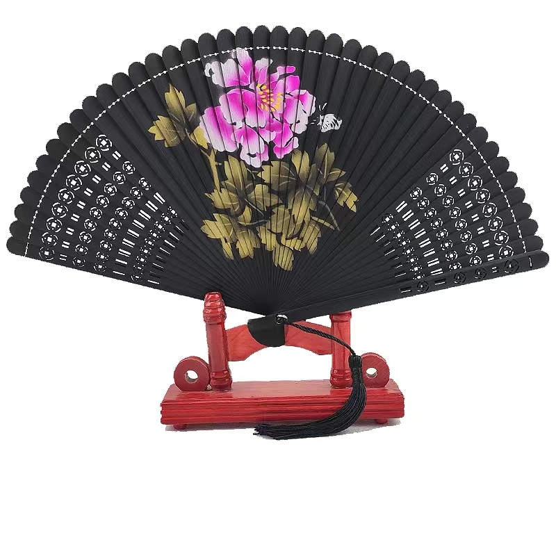 Japanse Stijl Retro Bamboe Hand Fan Klassieke Kant Ventilador Draagbare Zomer Dame Kleine Vouwen Fan Chinese Vrouwen Hand Fans