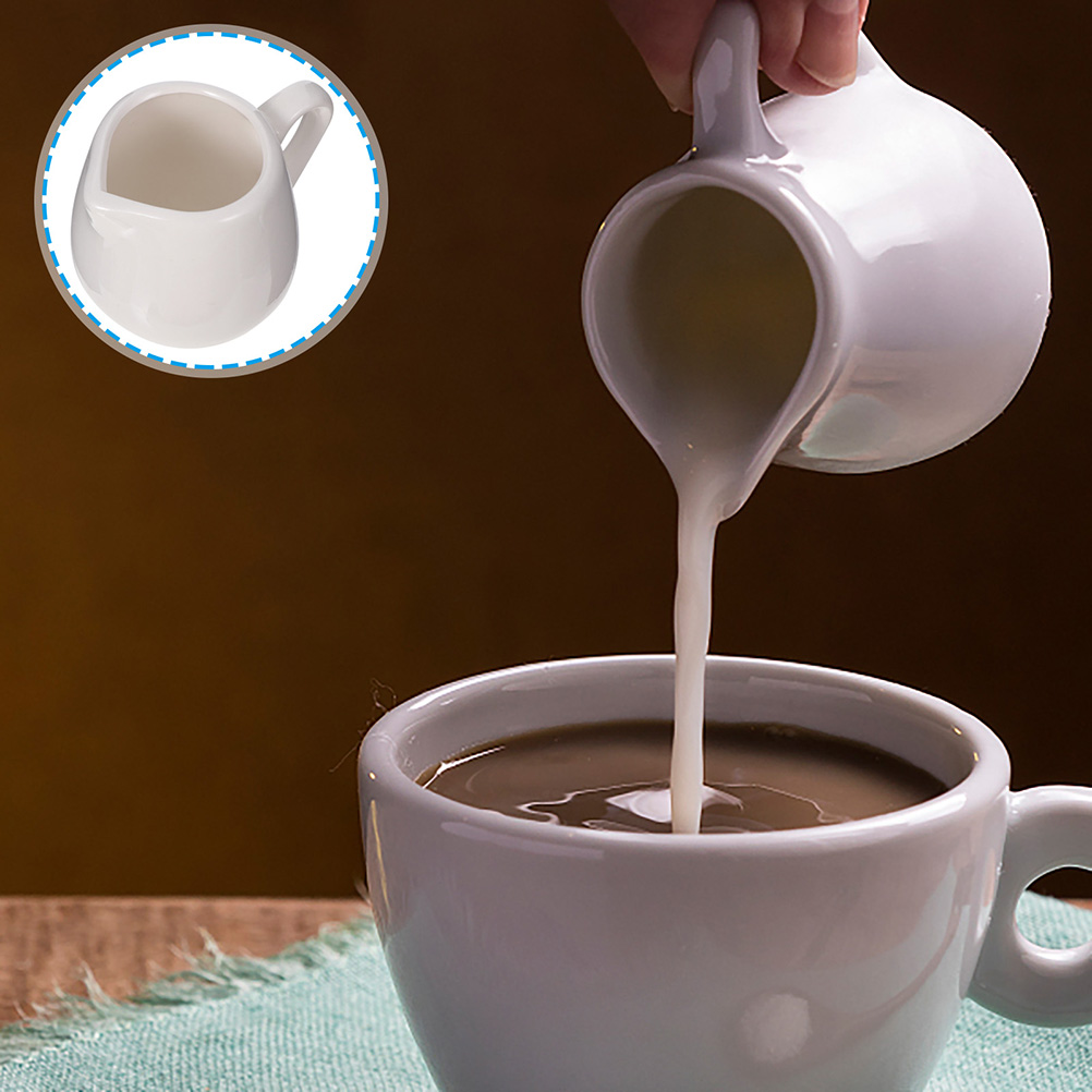4 Pcs Mini Jugs Kitchen Sauce Cup Sauce Jugs Ceramic Creamer with Handle