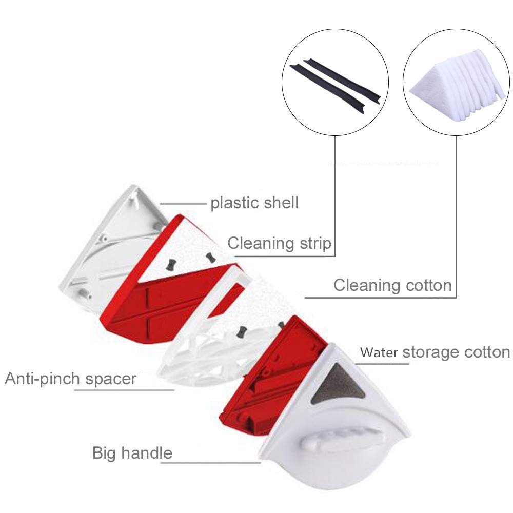 Magnetic Window Cleaner Brush Glass Cleaner Magnets Brush Tool Double Side Magnetic Glass Brush for Washing Household Cleaning