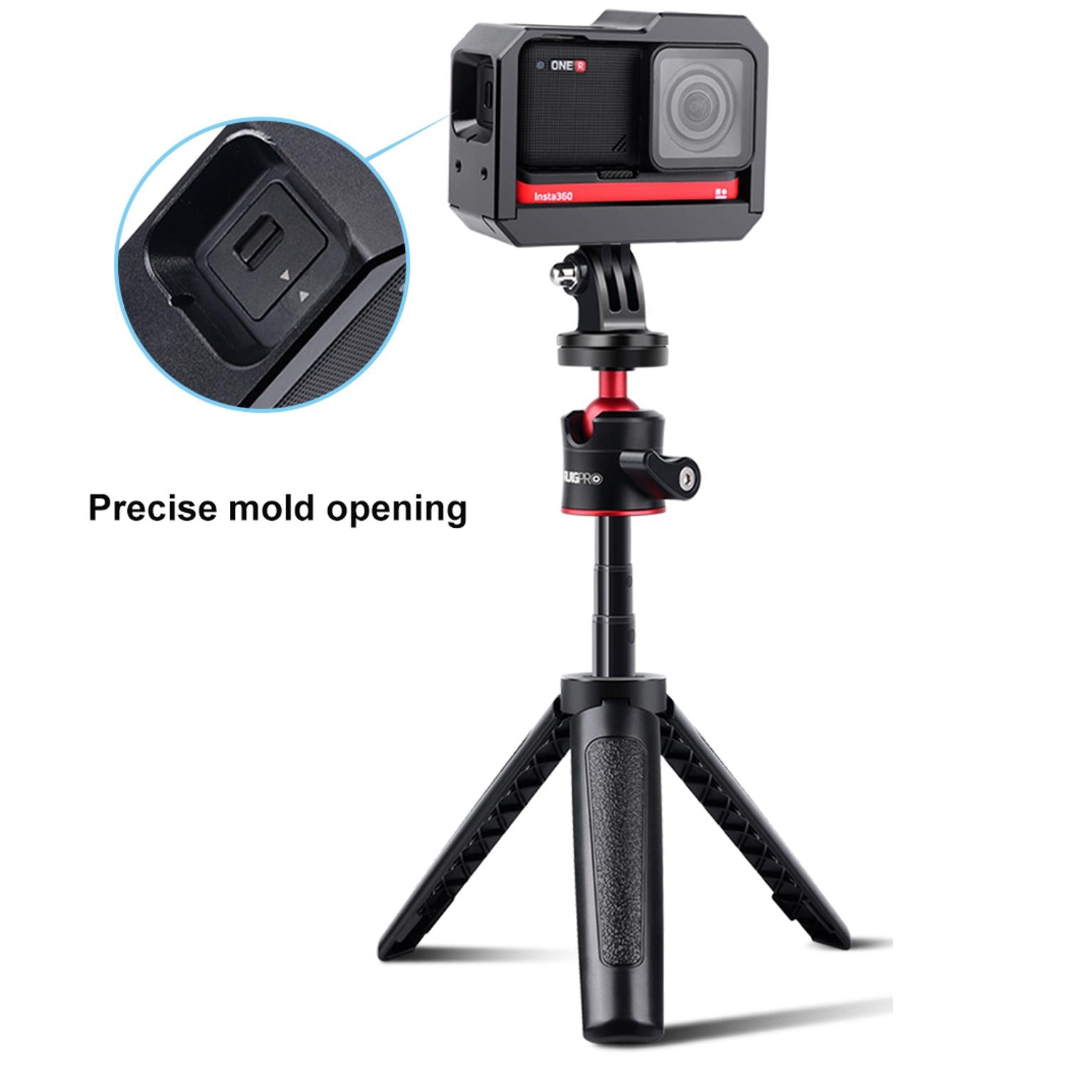 Ruigpro-jaula de Metal con zapata fría para luz LED, carcasa protectora de borde para micrófono, Vlog, Insta360 One R