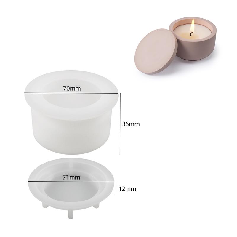 Candle Jar Molds, Silicone Concrete Molds for Candle Holder with Lids, Candle Cup Cement Molds for Candle Making Supplies: Chocolate