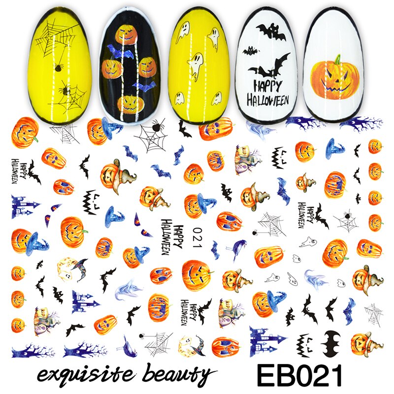 Nagels Stickers Decal Decoratie Halloween Kerst Nail Decoratie Diy Creatieve Ontwerpen Watermerk Decals Tool: EB021