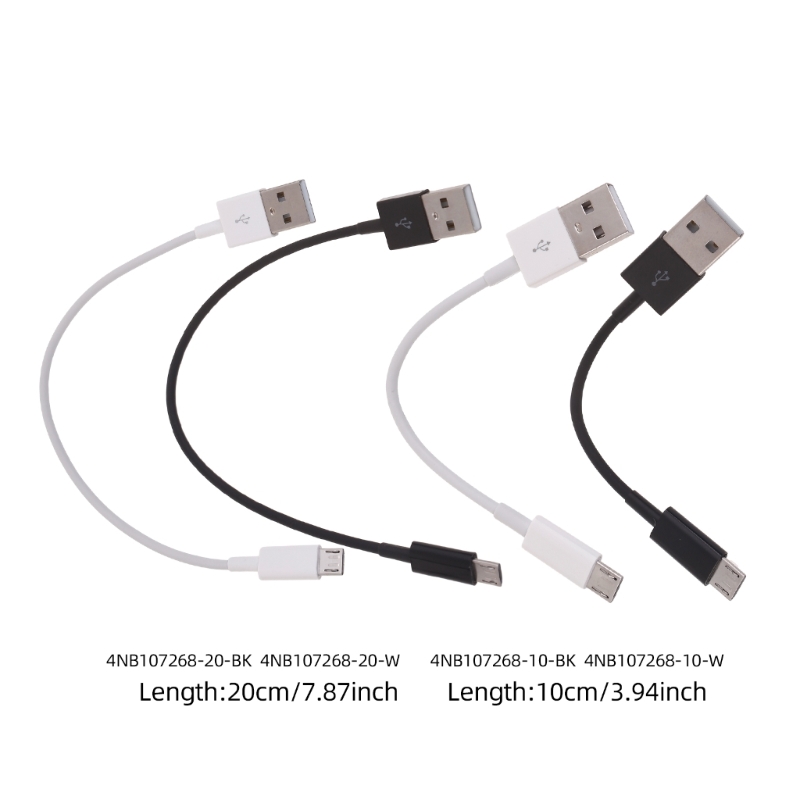 USB naar micro-USB snellaadkabel, 2A snel opladen 480Mbps overdrachtssnelheid met vergulde stekkers, 10cm/20cm