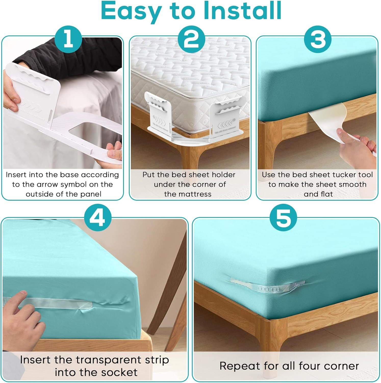 4pcs Heavy Duty Bedsheet Corner Tightener Clips High materials durable and reliable Bed Sheet Grippers for Protector
