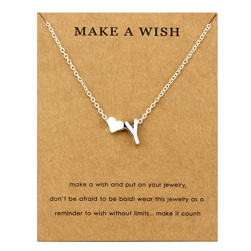 Initial 26 Letter Necklace Heart Necklaces Women Girl's Jewelry Friendship Christmas Birthday: Titanium Plated