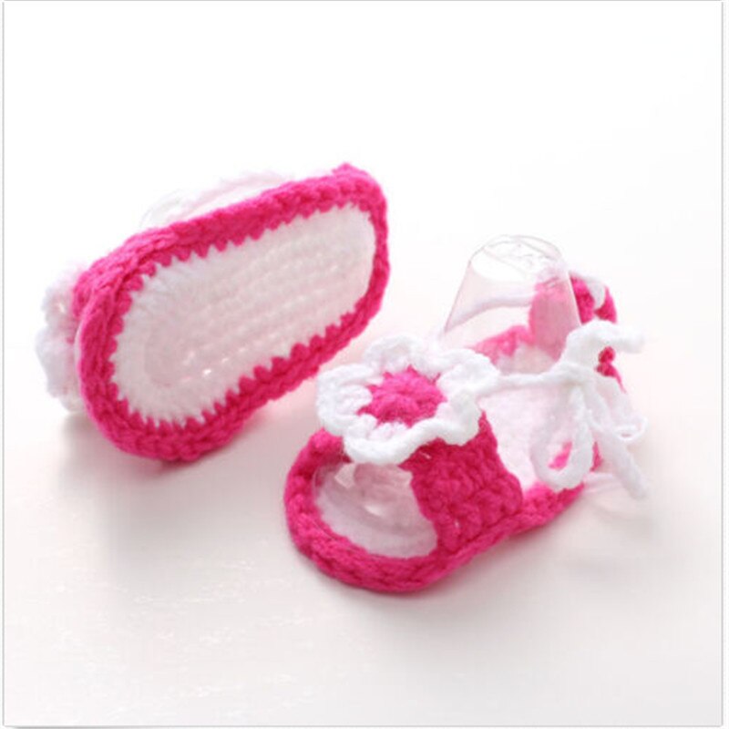 Del bambino Della Ragazza Del Bambino Della Ragazza Del Capretto Del Bambino Handmade Del Crochet Del Knit Del Fiore Della Perla Del Bambino Pattini di Bambino Del Bambino Della Ragazza di Estate Scarpe Nuovo