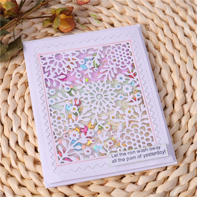 Kokorosa Floral Metal Cutting Dies for Scrapbooking Card Album Embossing Flower Background Frame Die Cut Template