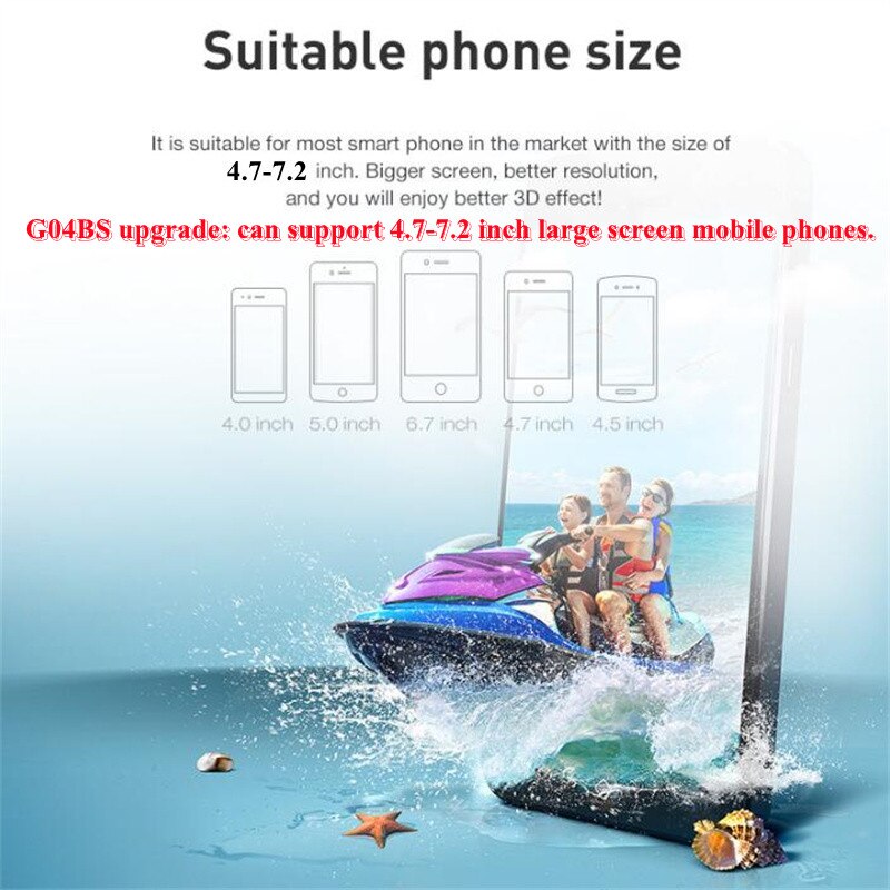 Draadloze Virtual Reality-bril IMAX Enorme scherm 3D-bril Google Cardboard Box VR-headset voor 4,7-7,2 "telefoon, ondersteuning voor gamepad