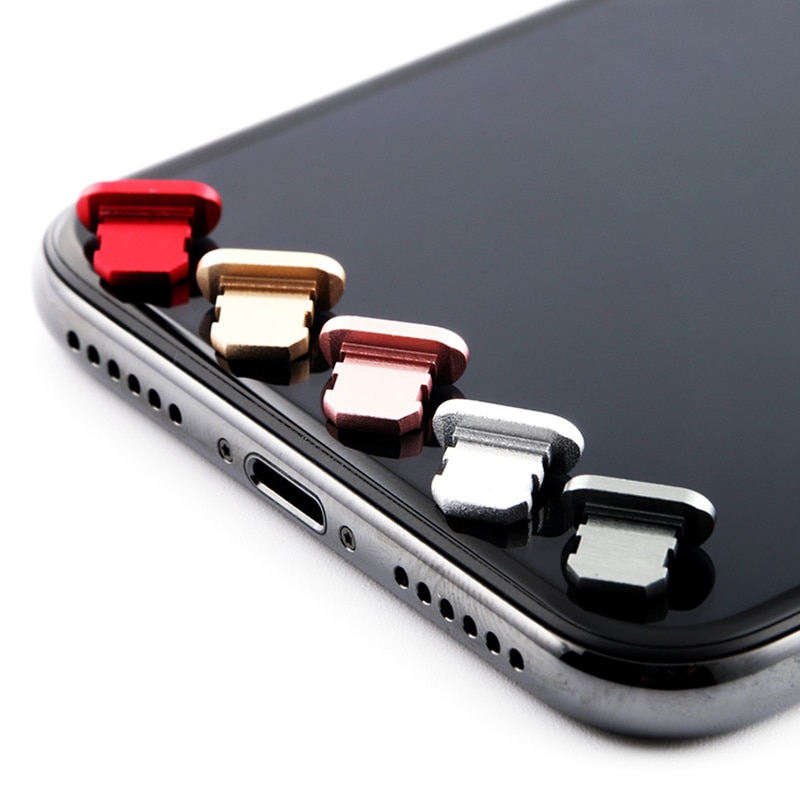 4 kleuren 1Pcs Metal Data Interface Protector Charge Port Plug Voor iPhone Mobiele Telefoon Stof Plug Mobiele Telefoon Serie