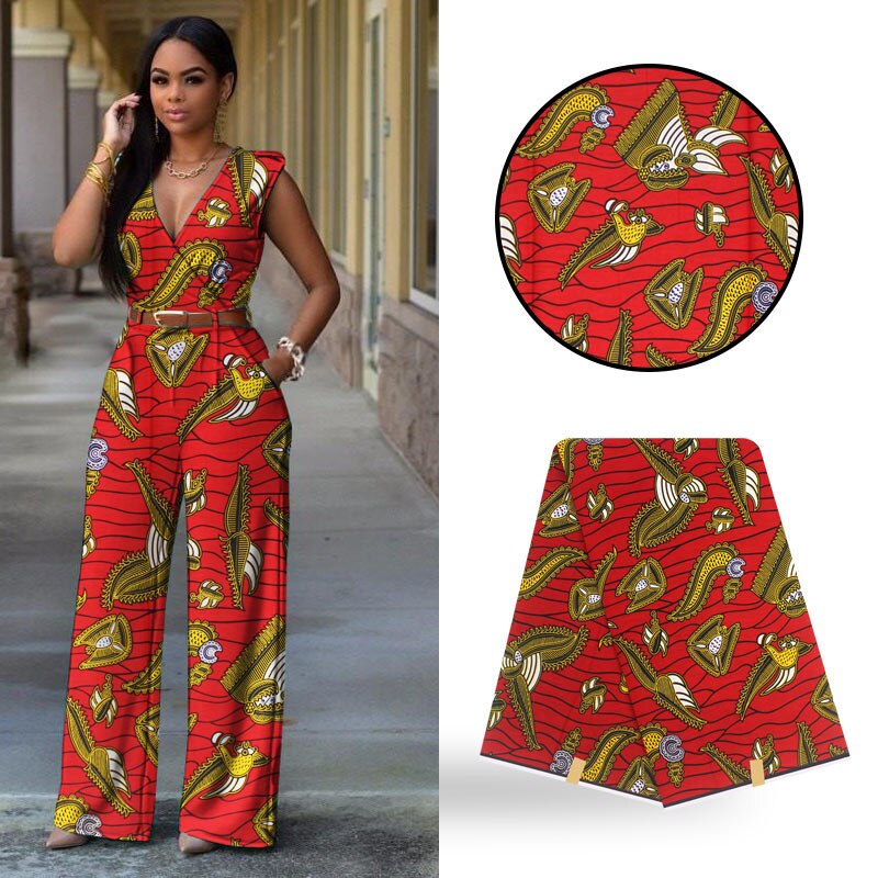 Afrikansk stoff vokstrykk ekte voksduk 100%  bomullsmateriale 6 yards afrikansk ankara bomull voks stoff for kjole