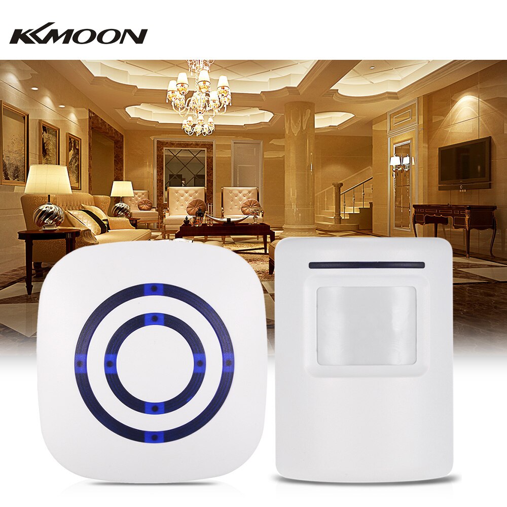 Wireless PIR Motion Sensor Doorbell 38 Chimes Volume Adjustment Long Transmission Range