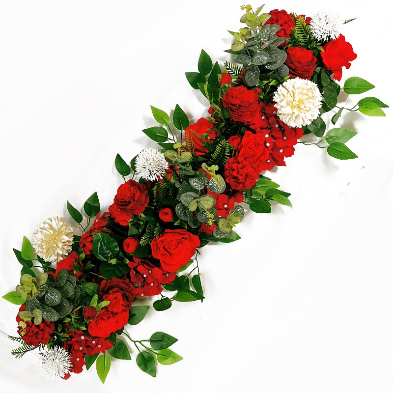 50/100cm DIY Romantic Wedding Silk Peonies Rose Flower Wall Arrangement Supplies Artificial Row Decor Iron Arch Backdrop: DF