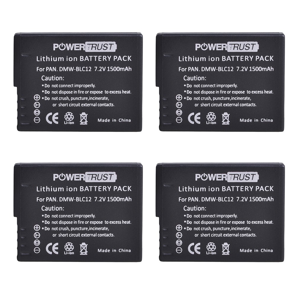 DMW-BLC12 DMW-BLC12E DMW-BLC12PP Battery and LED Charger for Panasonic Lumix DMC-G85 DMC-FZ200 DMC-FZ1000 DMC-G5 DMC-G6 G7 GH2: 4Battery