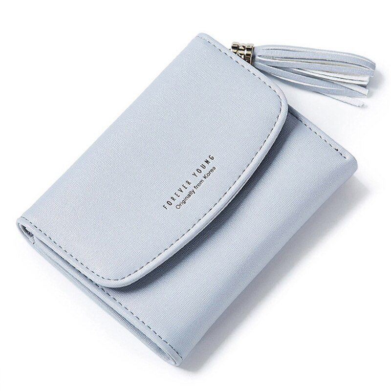 Tassel Women's Wallet With Card Holder Coin Purse Short Wallets Female Brand Ladies Purse Cover Carteira: Gray