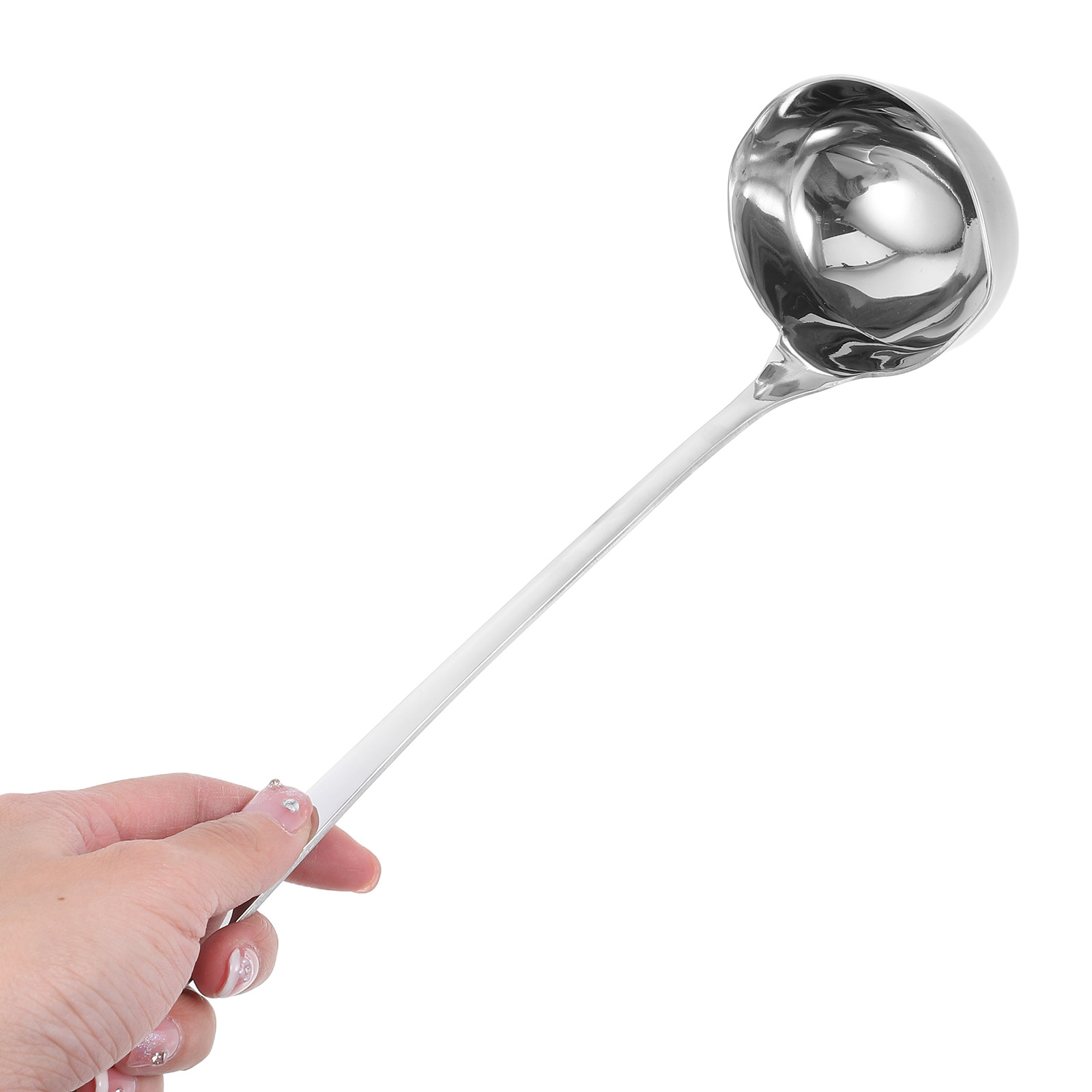 Stainless Steel Soup Ladle Double Mouth Spoon With Spout Large Canning Kitchen Ladles For Home Restaurant Serving Water Scoop