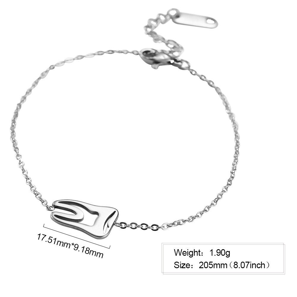Cazador Creative Tooth Charms bracciali in acciaio inossidabile dentista simbolo medico bracciale Pulseira Bangle per regali gioielli donna: Default Title