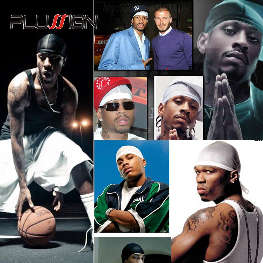 Plussugn Nuovi Uomini di Modo Lucido Durags Bandana Copricapi Uomini Durag Parrucche Cappello Doo Durag motociclista fascia Cappello Da Pirata Accessori per Capelli