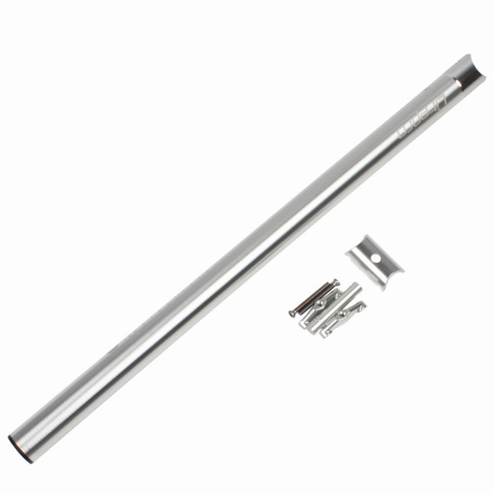 Tija de sillín de bicicleta de 33,9mm x 600mm, ultraligera, de aleación de aluminio, plegable, accesorios para bicicleta: Silver