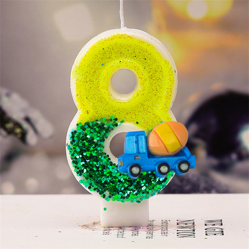 1 Uds. Número 0 1 2 3 4 5 6 7 8 9, vela grande verde, velas para niños y niños para destellos, recuerdos de cumpleaños, velas decorativas para pasteles: Atrovirens