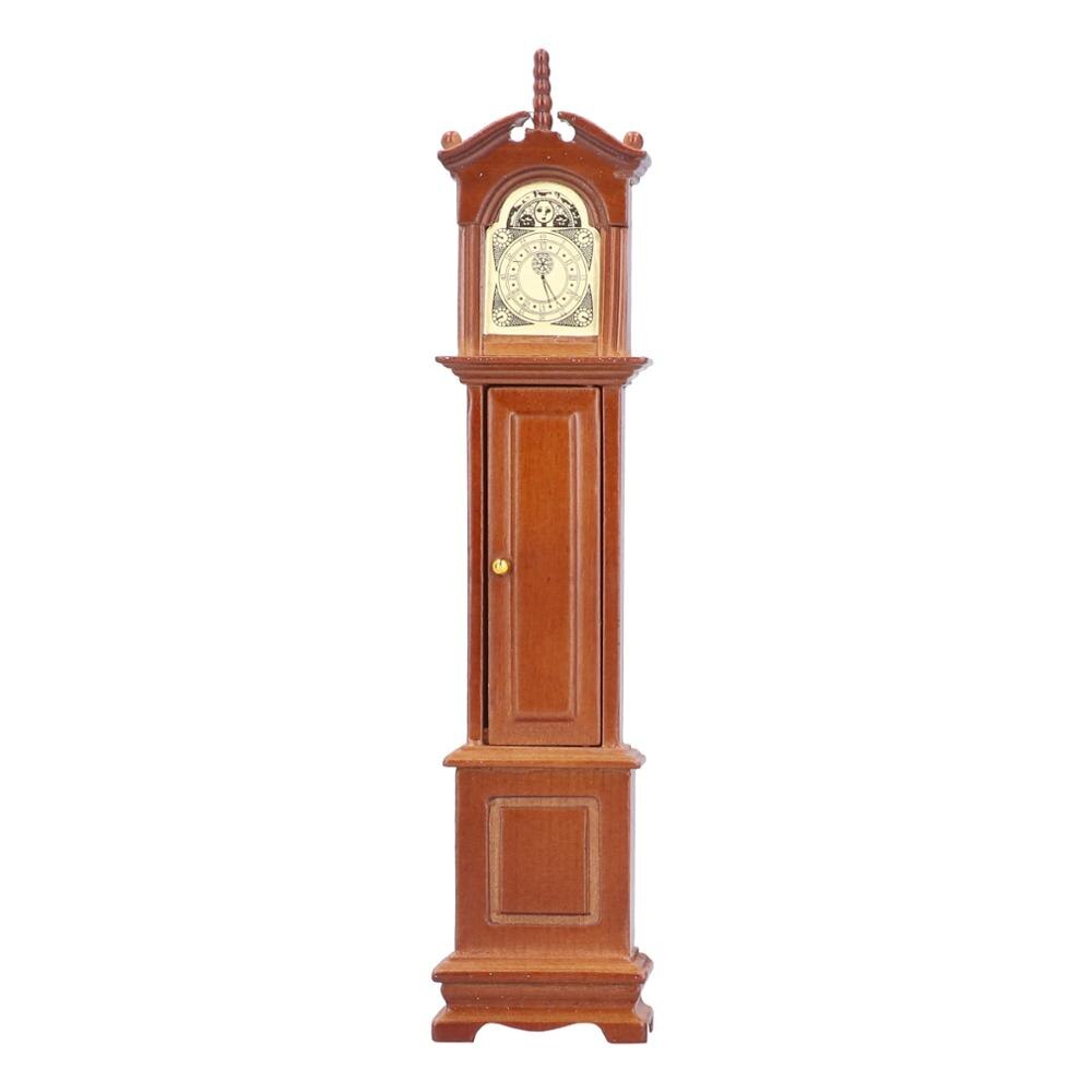 miniatures Dollhouse 1/12 Dollhouse Miniature Grandfather Clock Wooden Mini Model Furniture Accessory Cute For Kid Children
