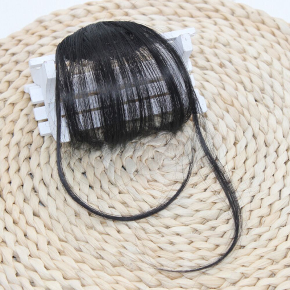 Clip in Bangs Fringe Hairpieces Hair Extensions One Piece Straight Cute Layered Front Neat Air BangThin Neat Air Bangs Front: 3