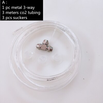 Aquarium co2 proof eenvoudige splitters metalen 3-way 4way met co2 speciale luchtpijp en slangen vaste sukkels: A