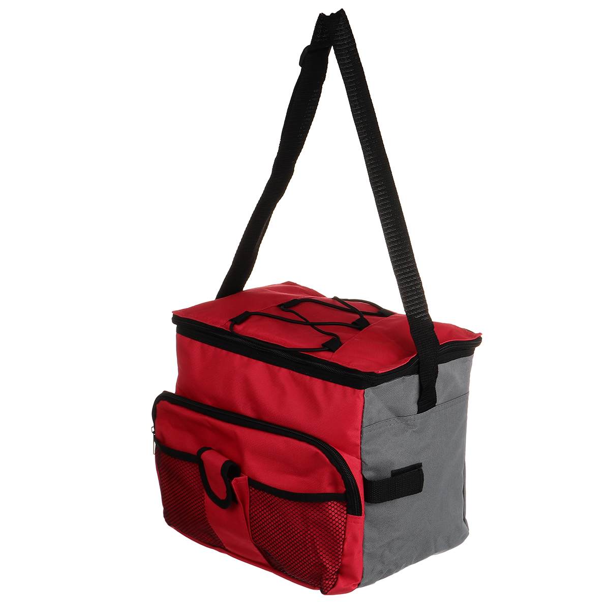 3L Portable Lunch Bags Insulated Box Tote Thermal Cooler Food Picnic Container Waterproof Food Box Folding Shoulder Bag: Red